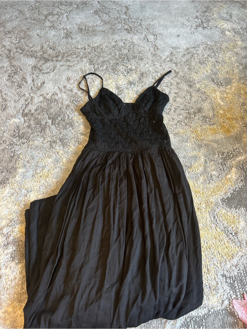 Princess Polly Black Lace Maxi Dress with Spaghetti Straps
